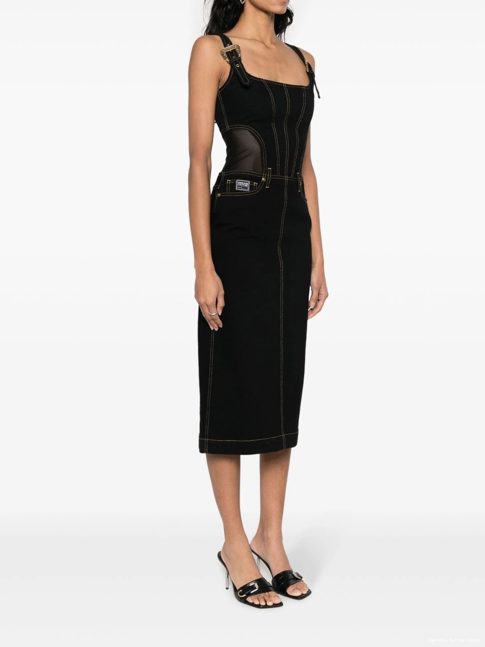 Affordable contrast-stitching denim Couture dress Versace Jeans Women 0704